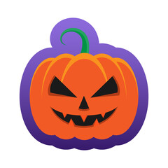 Halloween pumpkin horror on  background Scary pumpkin