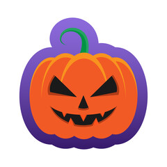 Halloween pumpkin horror on  background Scary pumpkin