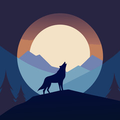 wolf under the moon