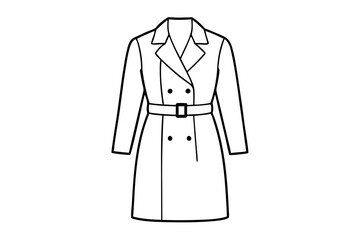 Iconic beige trench coat fashion captured perfectly in a trendy vector illustration

