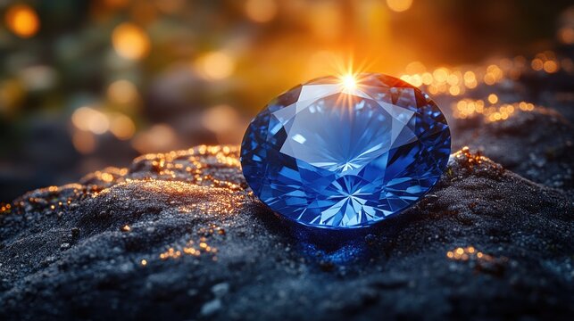 Sapphire allure: deep blue stone, the brilliance and timeless elegance of a precious gemstone, with its rich hues royalty, wisdom, and the enduring beauty of natures treasures