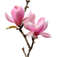 Obraz premium Pink magnolia flowers. png isolated background. transparent background