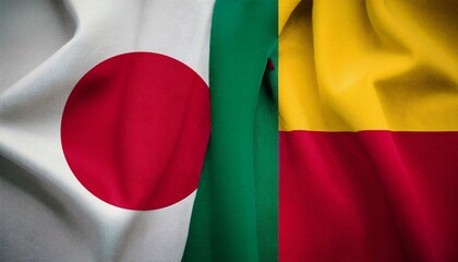 日本の国旗とベナンの国旗(Japan flag & Benin flag.)
