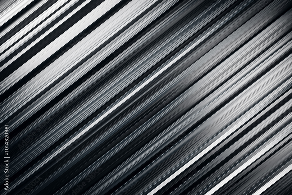 Poster Abstract diagonal lines in black and white on a modern background. 3D Rendering