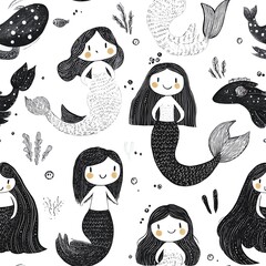 Obraz premium Mermaids Sea Creatures