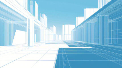 White clean glass working office interior image background, , Beautiful airy widescreen minimalistic white and light blue architectural background banner with tilted.