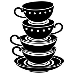 elegant stacked teacup