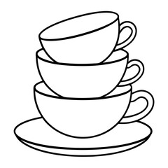 elegant stacked teacup