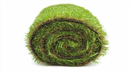 This roll of artificial grass features a lush, vibrant green color, perfect for enhancing gardens, yards, and outdoor spaces all year round