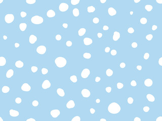 Christmas or New year seamless pattern with snow fall on blue background vector.