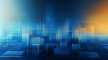 Bright Blue Business Background, Background of an empty dark street, premises at night, concrete pavement,.