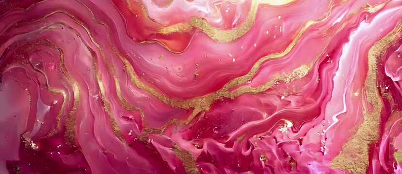 Pink marble gold watercolor background.