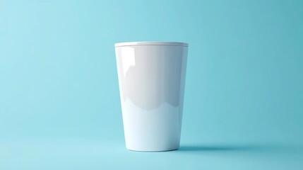 White Tumbler Mockup on Blue Background