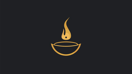 Flat lay Vector Candle oil lamp logo in black. Diwali lamp icons Happy Diwali, Happy Diwali celebration