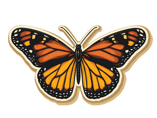 Fototapeta premium Vibrant Monarch Butterfly Illustration in a Scenic Garden Setting