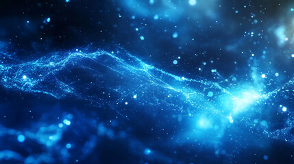 Abstract bokeh of light blue illuminations holidays background, Blue glitter scattered across a surface creating a beautiful abstract bokeh backdrop.