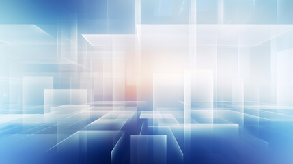 Digital square light blue color Futuristic Background. Abstract blue geometric patterns created with translucent layers