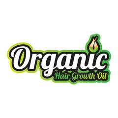 Organic Hair Growth Oil Logo Design , Vector Design