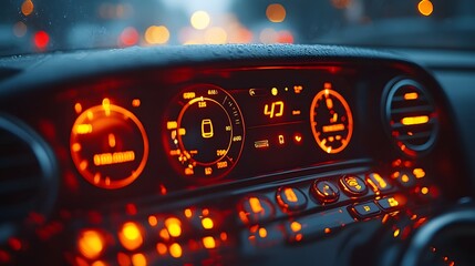 Voice-activated control system in a luxury vehicle, adjusting settings with advanced AI technology