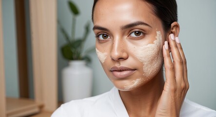 Woman dealing with complexion issues