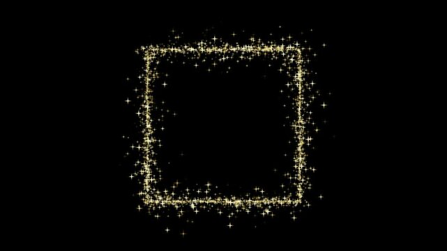square particle effect with yellow gold color 4k  animation video