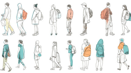 人物の手描きイラスト集