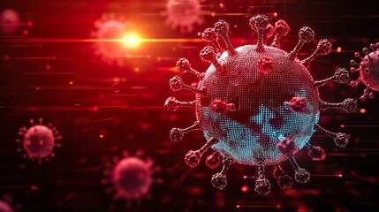 Obraz premium A hologram illustrates the coronavirus pandemic, symbolizing global health awareness..