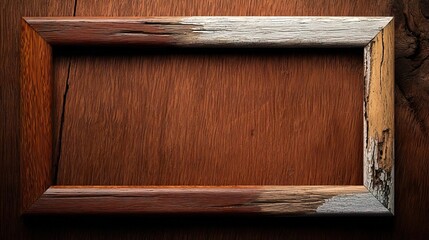 A weathered wooden frame adds a rustic touch to artwork, embodying charm and character..