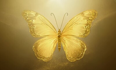 Golden butterfly symbolizes transformation  beauty  and hope.