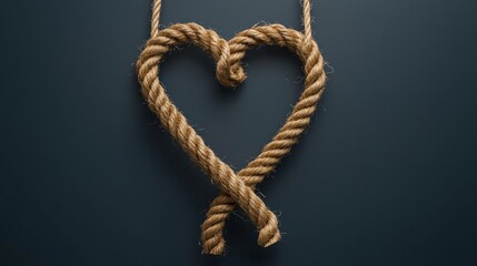 a heart shape made out of a rope