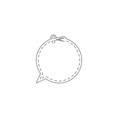 Bubble chat speak box cut icon isolated on transparent background