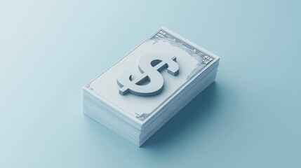 3D rendering of a receipt bill with a dollar sign, symbolizing the ease and convenience of mobile banking payments and online financial transactions. 