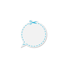 Cut message sticker icon isolated on transparent background