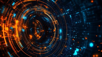 Obraz premium Abstract technology background. Hi-tech communication concept futuristic digital innovation background. Vector illustration. 