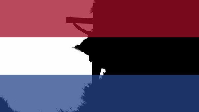 Reveal of the Crucifixion of Jesus Christ on a Netherlands Flag