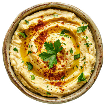 recommend clip art: Ceramic bowl of hummus top view clip art