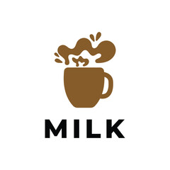 Milk coffee tea logo design concept idea