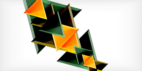 Abstract background - colorful triangles with 3d effect. Vector Illustration For Wallpaper, Banner, Background, Card, Book Illustration, landing page