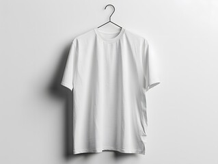 Blank White T-Shirt Mockup on a White Background