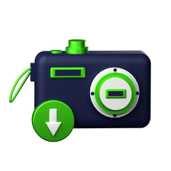 Camera Download icon isolated on the white background