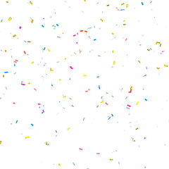 Bright and colorful confetti scattered against a transparent background, perfect for adding a festive touch to party invitations, celebration graphics, and event designs.

