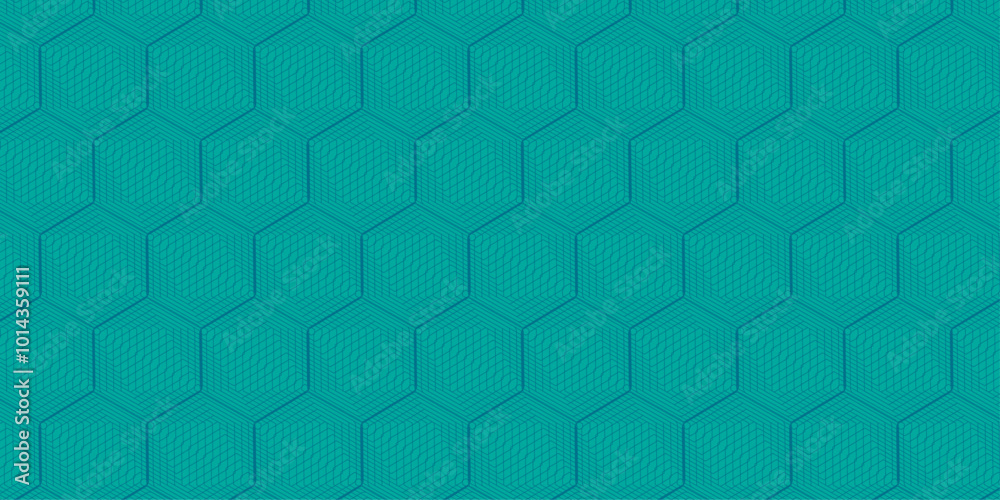 Wall mural seamless pattern design with hexagonal line shape | floral background design by vector shape | textu