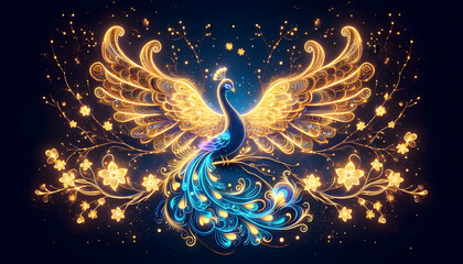 Peacock glowing background