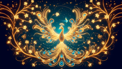 Peacock glowing background