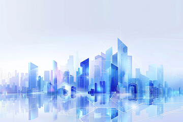 Obraz premium Futuristic Digital City with Glowing Connections