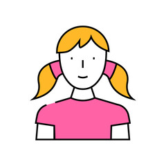 young woman line icon vector. young woman sign. isolated symbol illustration