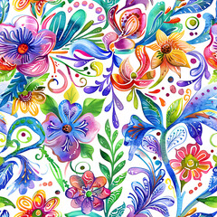 Beautiful Hippie Flowers Pattern