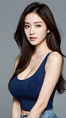 Fototapeta premium Beautiful body of Asian woman, close up portrait.