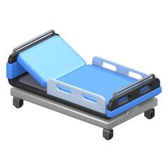 Patien Stretcher 3D Icon Illustration. Low Poly Style