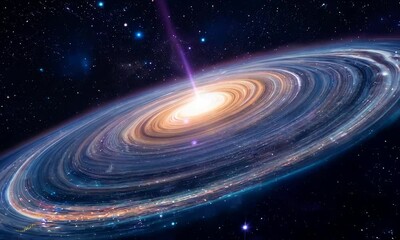 Galaxy with stars in the sky on a black background 